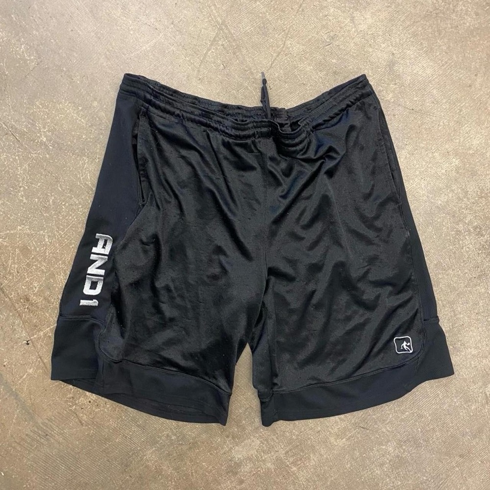 Vintage Y2K AND1 Black Essential Basketball Baggy Shorts 2000s Size XL